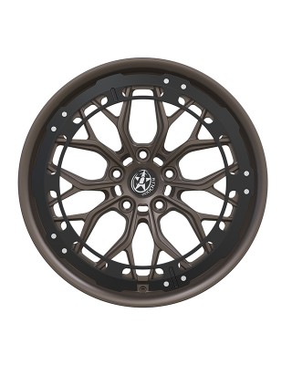 Black brown matte polygonal forged wheels