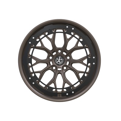 Black brown matte polygonal forged wheels