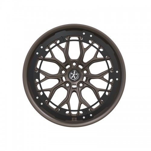 Black brown matte polygonal forged wheels