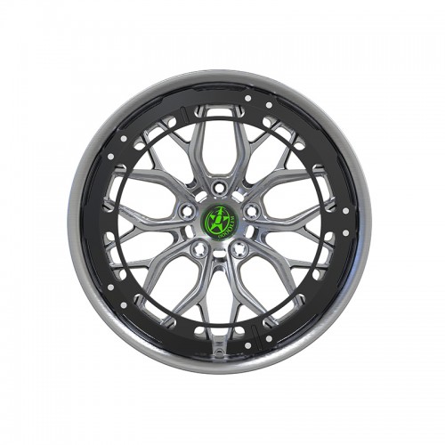 Personalized black silver polygonal forged wheels