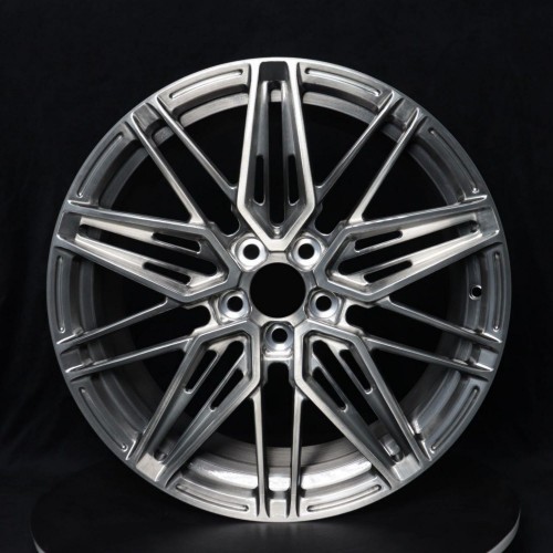 Single-piece rivet recessed high-gloss fuel-efficient forged wheels