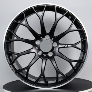 Lightweight and fuel-efficient custom forged wheels in bright black