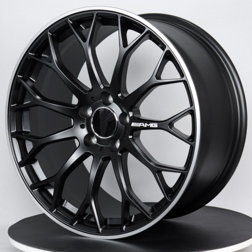 Lightweight and fuel-efficient custom forged wheels in bright black