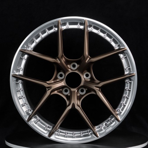 Dark copper brushed high-end multi-size fuel-efficient double-piece forged wheels