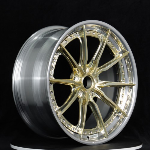 Double piece jelly gold custom forged wheels