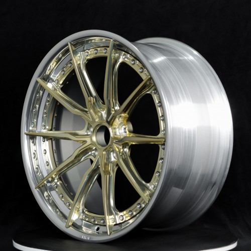 Double piece jelly gold custom forged wheels