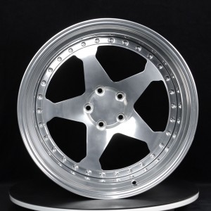 Double-piece concave fuel-saving five-pointed star custom forged wheels