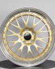 Double-piece fine polished gold custom forged wheels