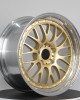 Double-piece fine polished gold custom forged wheels