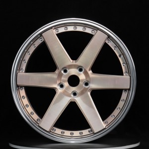 Lightweight brushed rose gold high-quality custom two-piece forged wheels