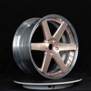 Lightweight brushed rose gold high-quality custom two-piece forged wheels