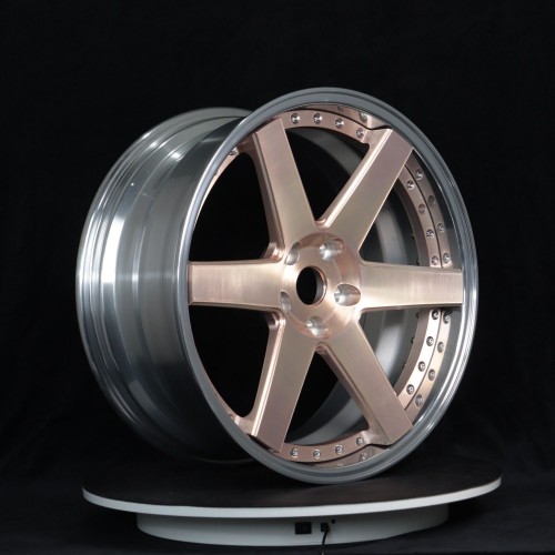 Lightweight brushed rose gold high-quality custom two-piece forged wheels