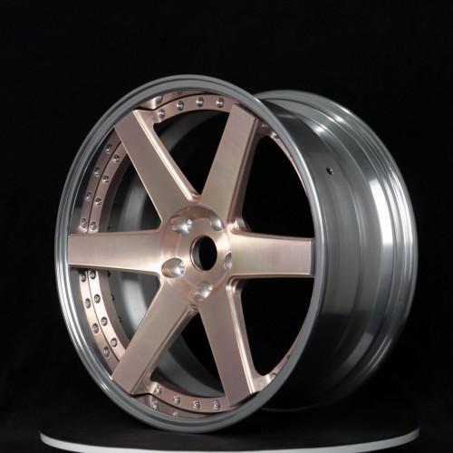 Lightweight brushed rose gold high-quality custom two-piece forged wheels