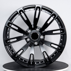 Custom forged wheels with matte black milling and bright nails