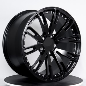 Custom forged wheels with matte black milling and bright nails