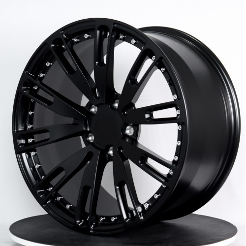 Custom forged wheels with matte black milling and bright nails