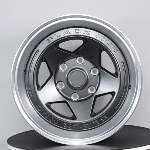 Super concave five-stripe deep gun gray large throw off-road forged wheels