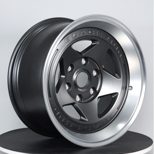 Super concave five-stripe deep gun gray large throw off-road forged wheels